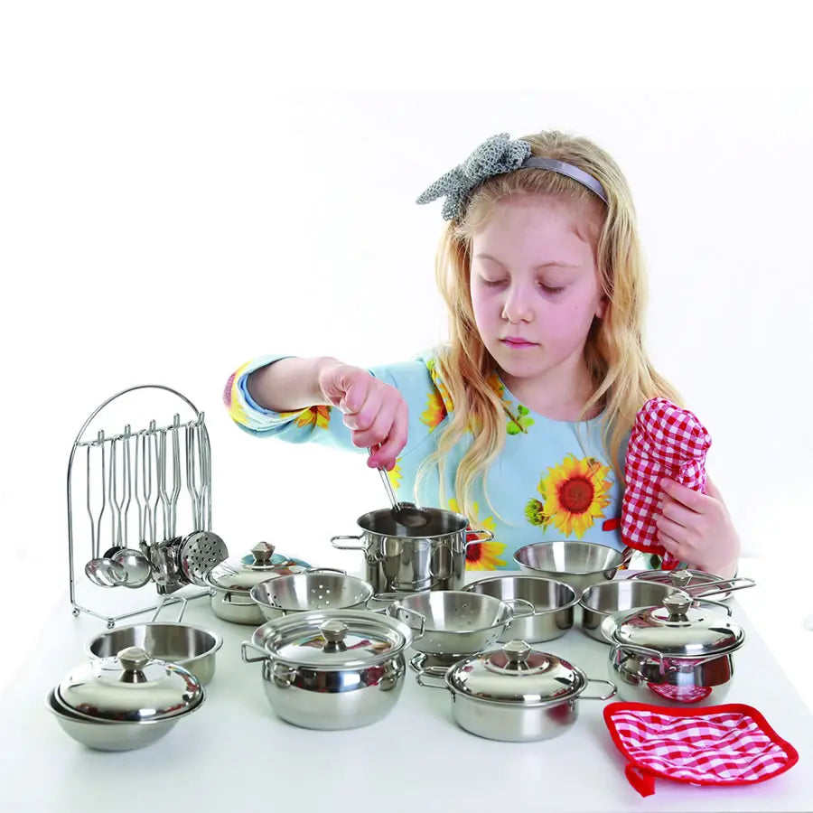 Kitchen Pots - Small STOCK POT with LID, and stainless SOUP LADLE Kitchen Utensil