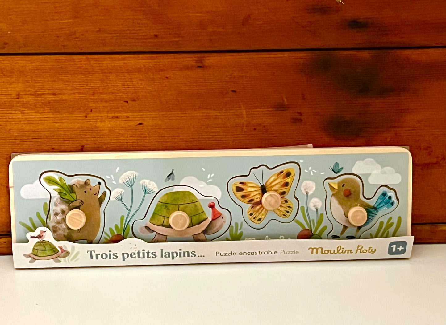 Puzzle, Baby - Wooden TROIS PETITS LAPINS, 4 peg-pieces