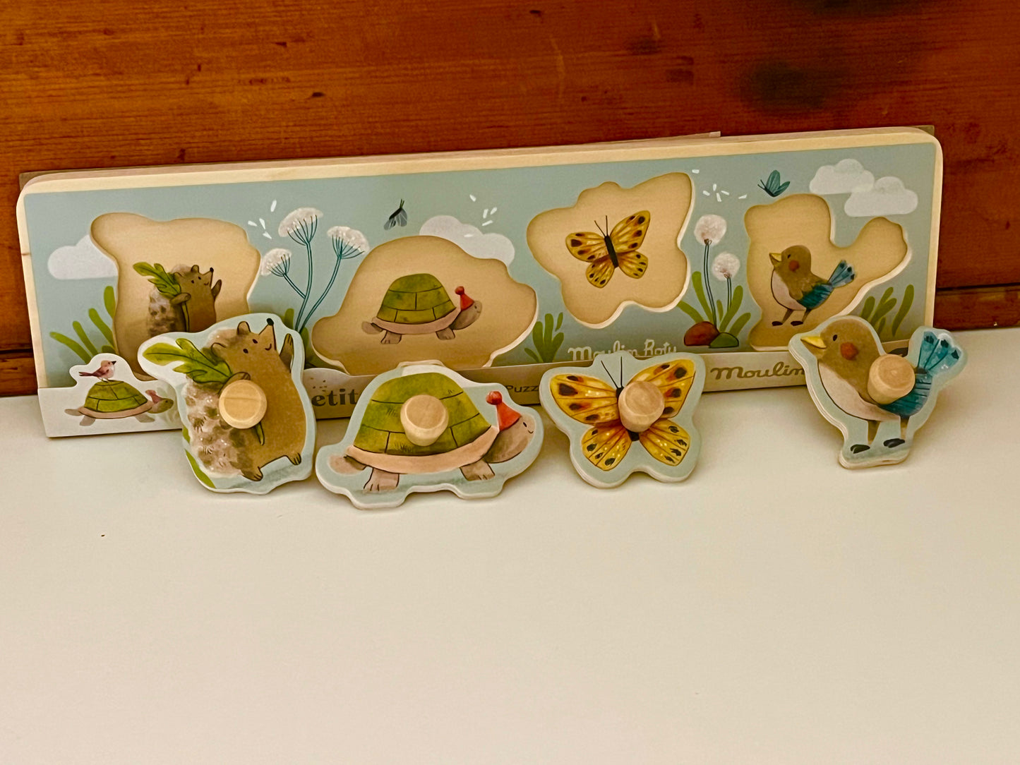 Puzzle, Baby - Wooden TROIS PETITS LAPINS, 4 peg-pieces
