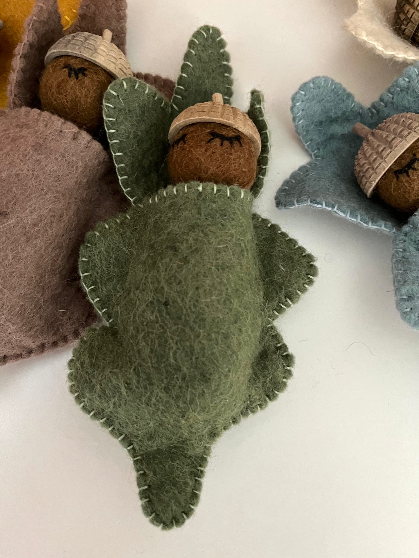 Wool Felted Doll - ACORN BABY in soft EARTH COLOURS!