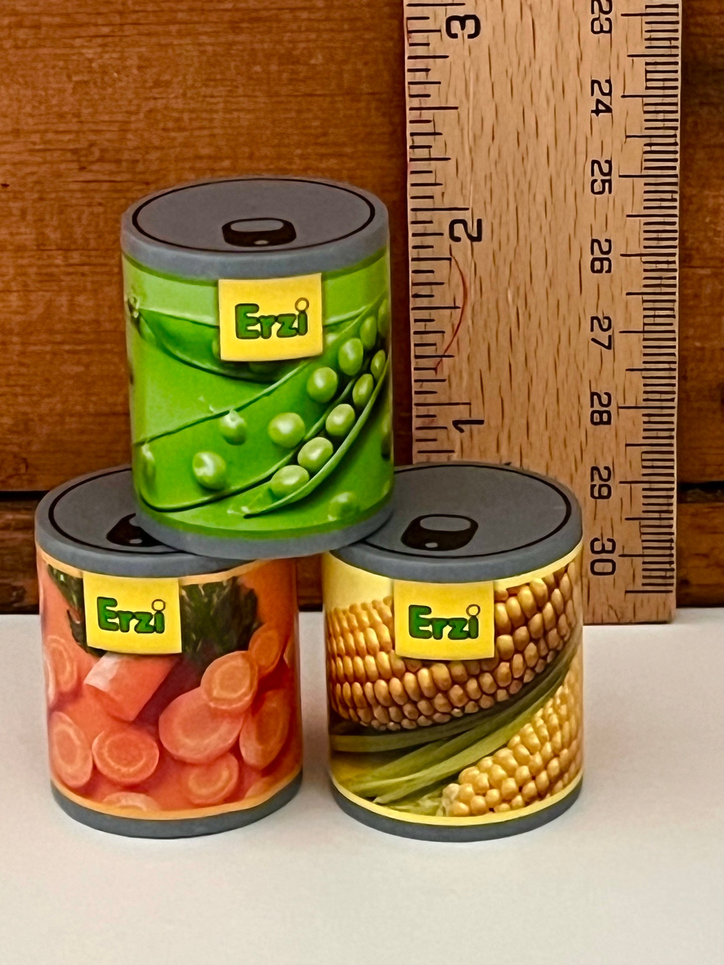 Kitchen Play Food - VEGGIES in TINS, 3 different vegetables!