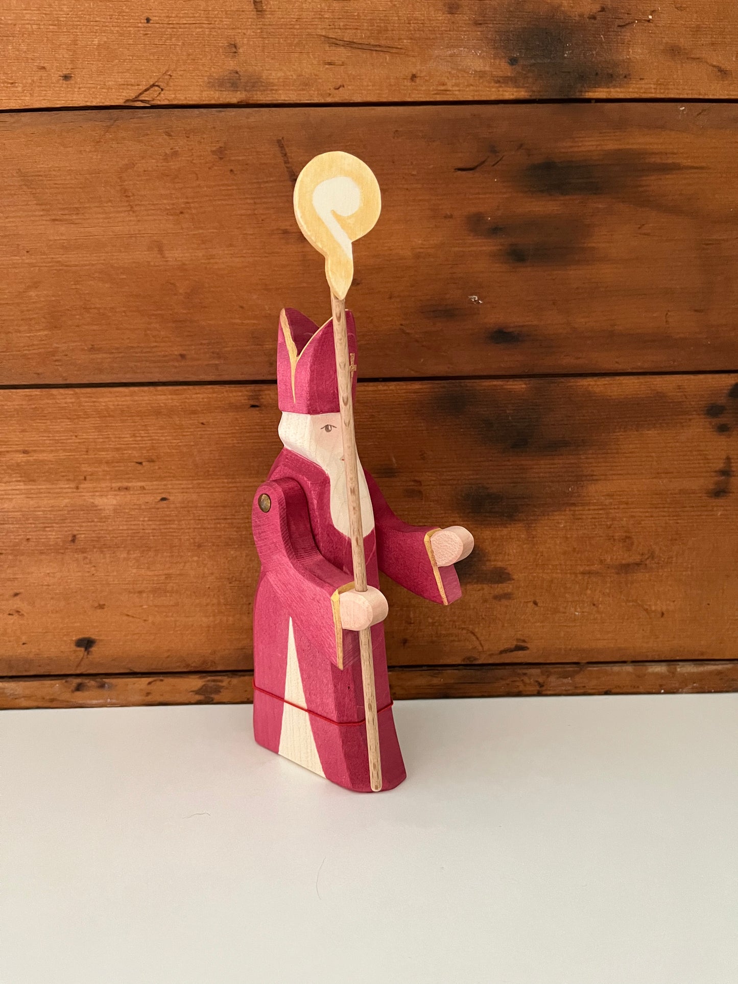 Wooden Dollhouse Play - ST. NICHOLAS, with Staff & moving arms