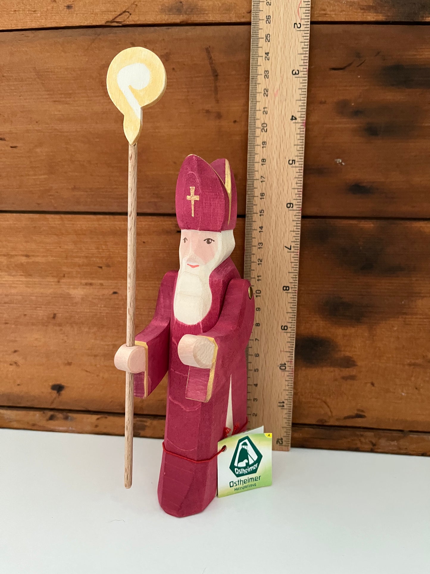 Wooden Dollhouse Play - ST. NICHOLAS, with Staff & moving arms