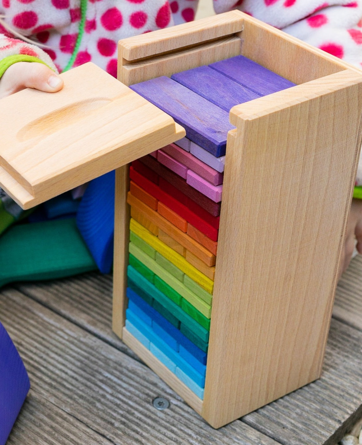 Wooden Toy - TOWER BUILDING BLOCKS, 60 piece set!