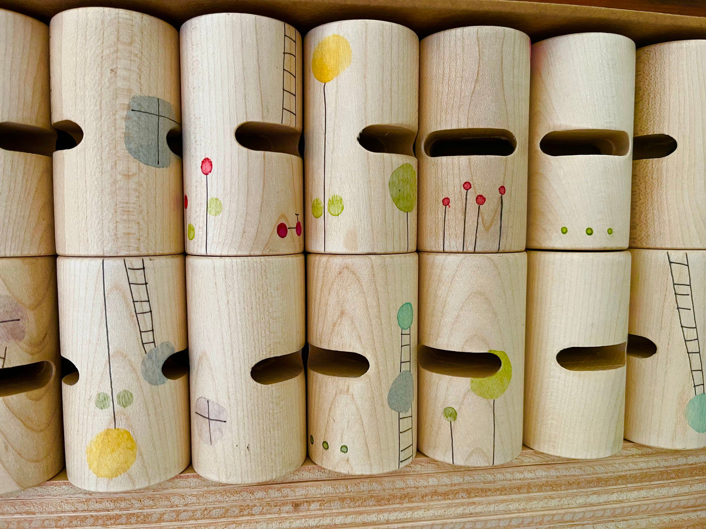 Wooden Building Blocks by Grapat - WOODS WOODLAND Set, 27 interconnecting pieces!