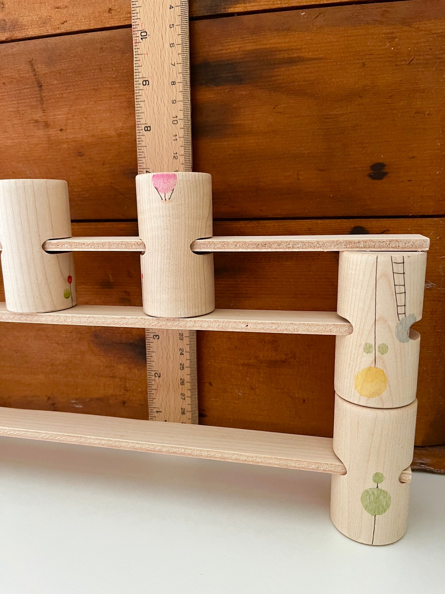 Wooden Building Blocks by Grapat - WOODS WOODLAND Set, 27 interconnecting pieces!