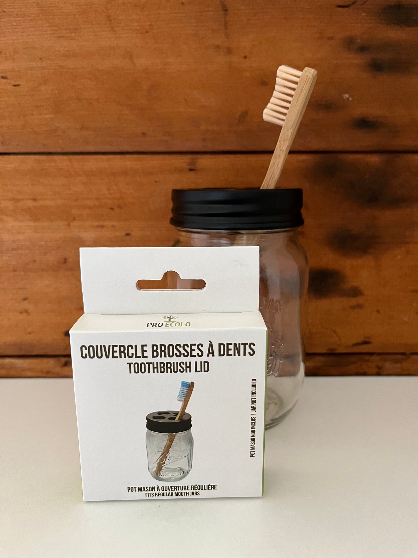 Eco-Home Product - TOOTHBRUSH LID for Mason Jar, re-usable!