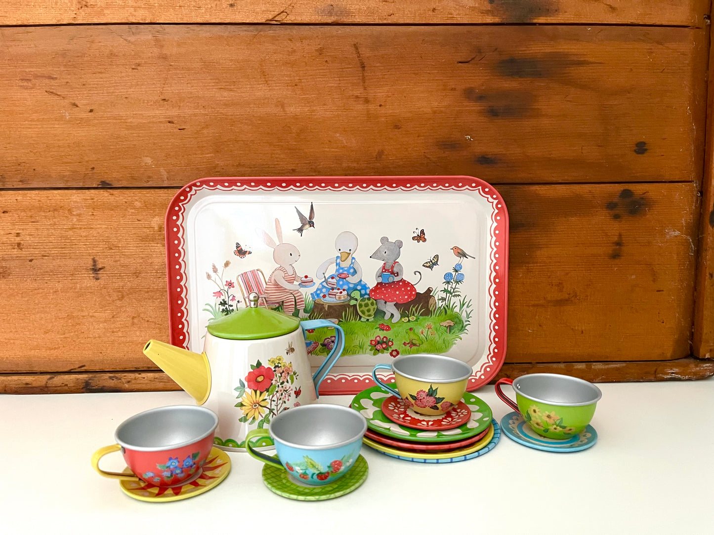 Keeping House Play - SPRINGTIME TEA SET, Service for 4 in a case!