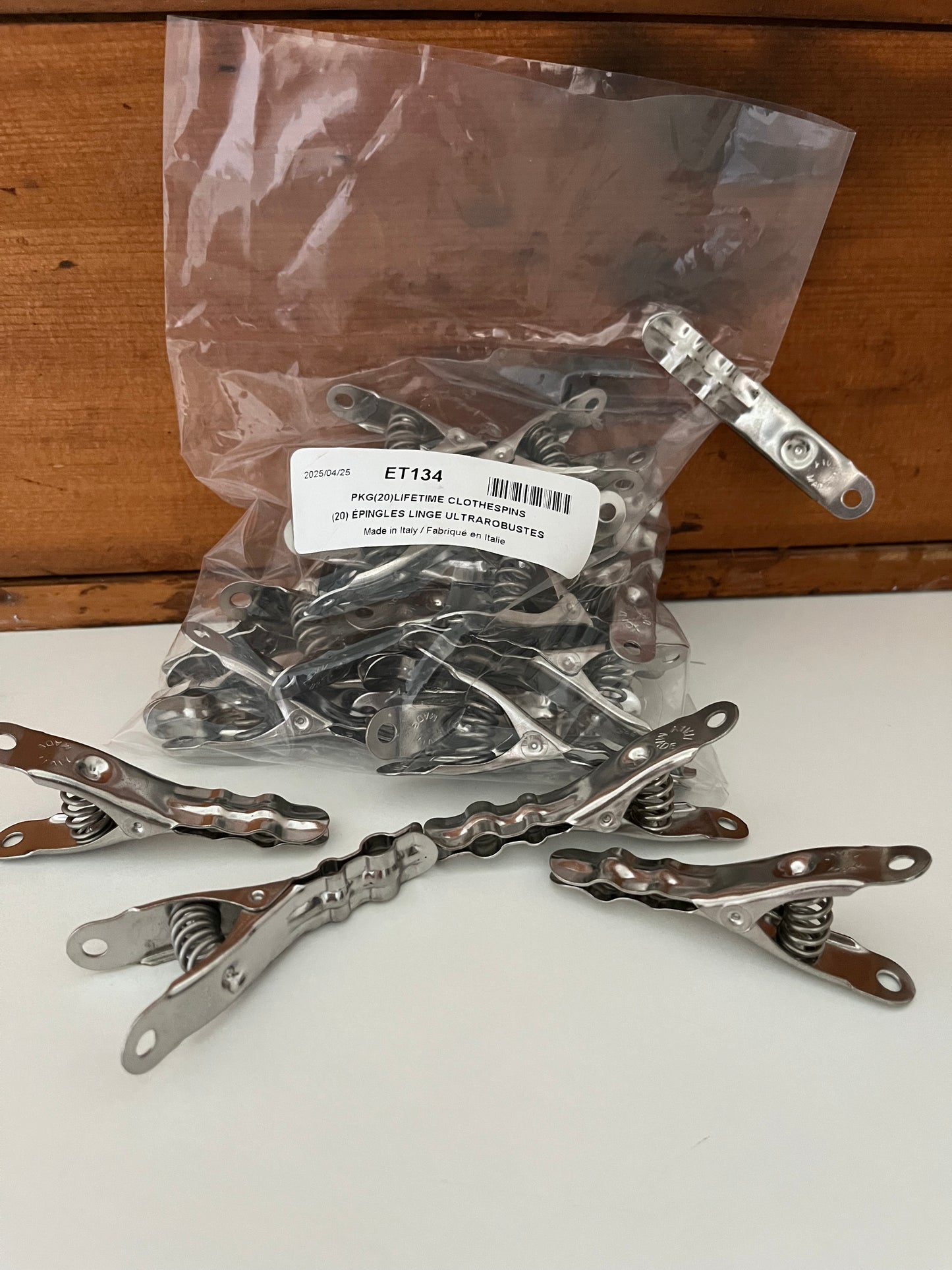 Eco-Home Reusable, Steel CLOTHESPINS, 20 will last a lifetime!