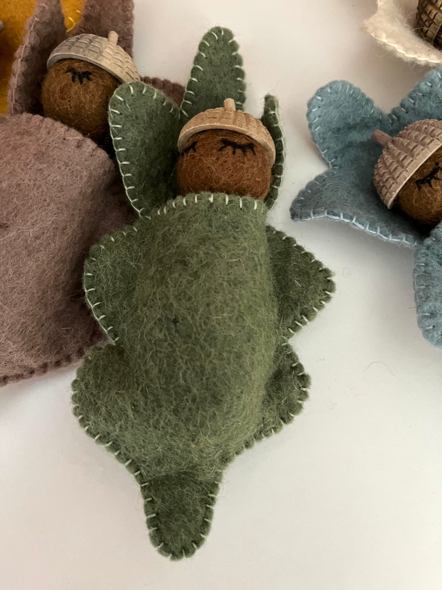 Wool Felted Doll - ACORN BABY in soft EARTH COLOURS!