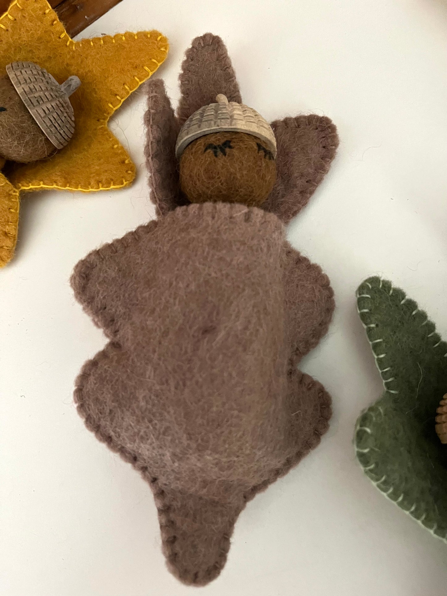 Wool Felted Doll - ACORN BABY in soft EARTH COLOURS!