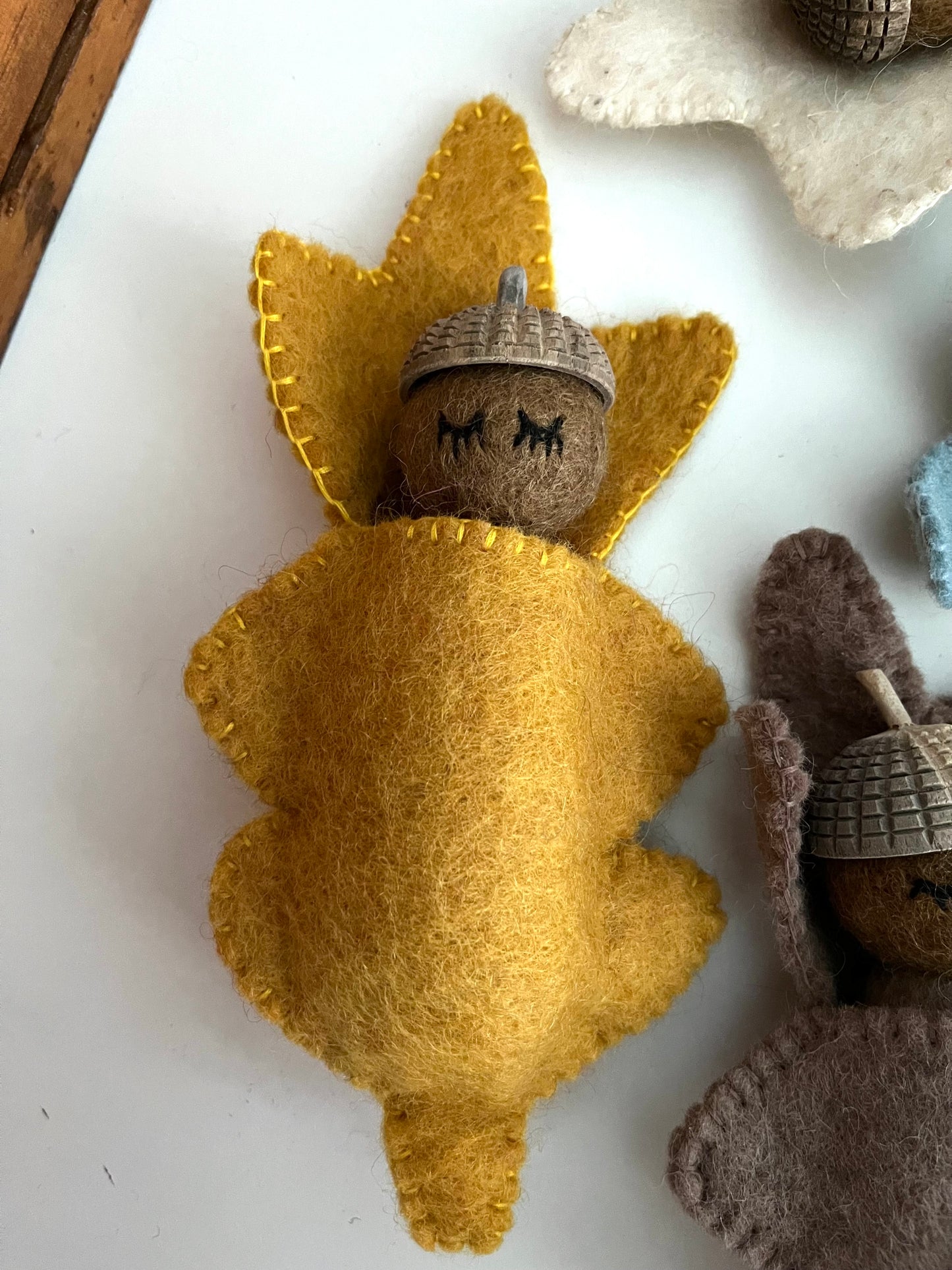 Wool Felted Doll - ACORN BABY in soft EARTH COLOURS!