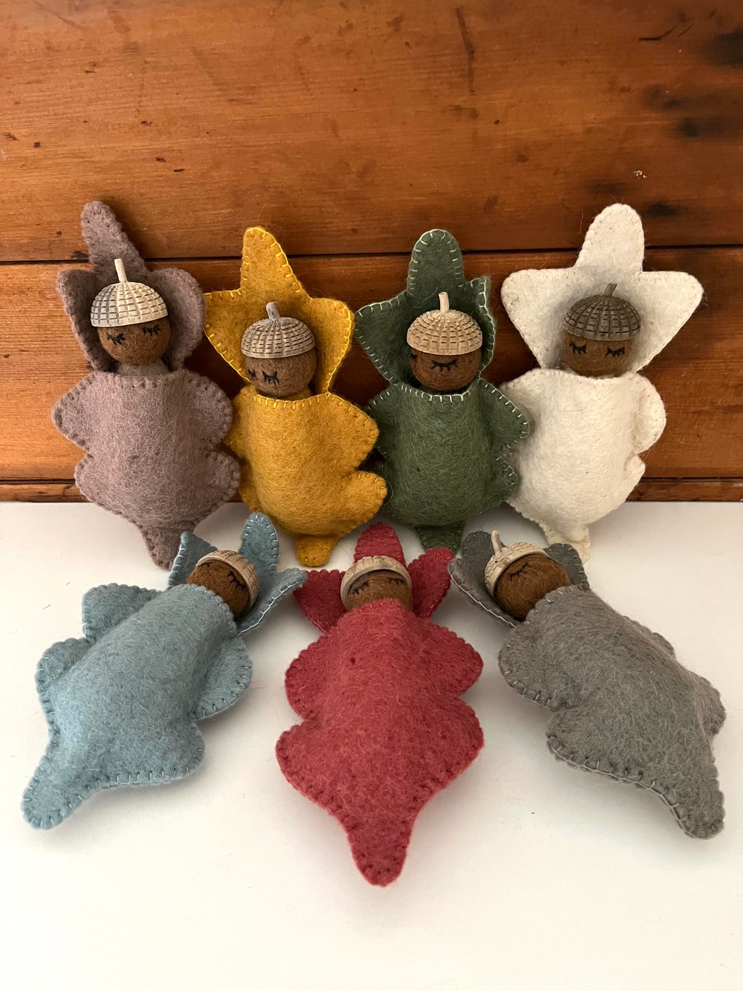 Wool Felted Doll - ACORN BABY in soft EARTH COLOURS!