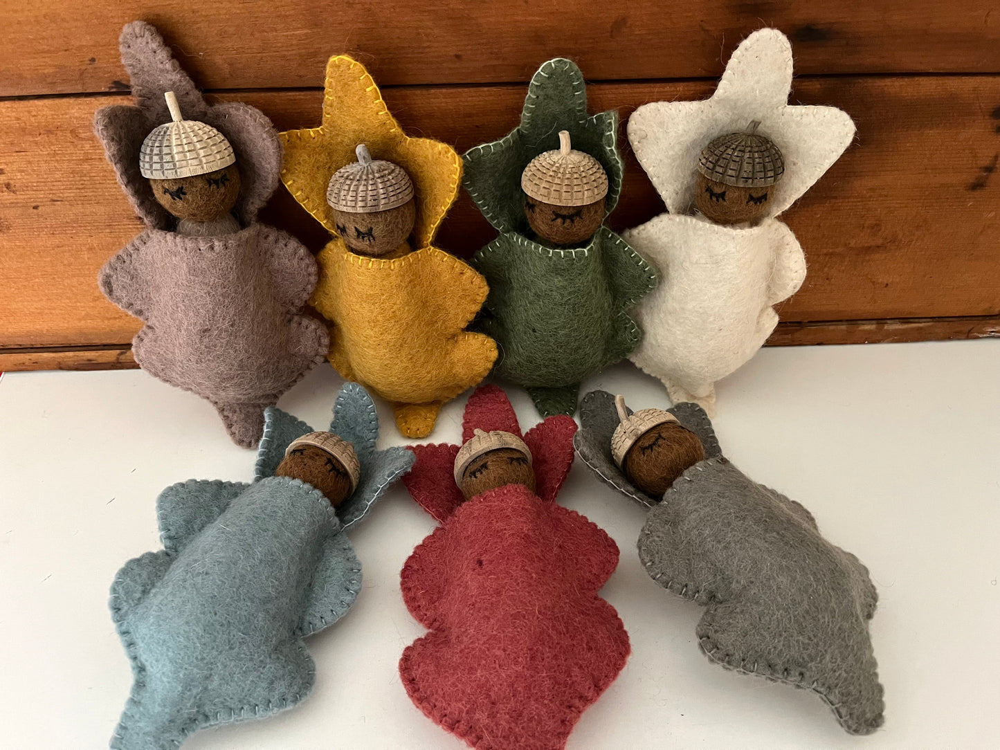 Wool Felted Doll - ACORN BABY in soft EARTH COLOURS!