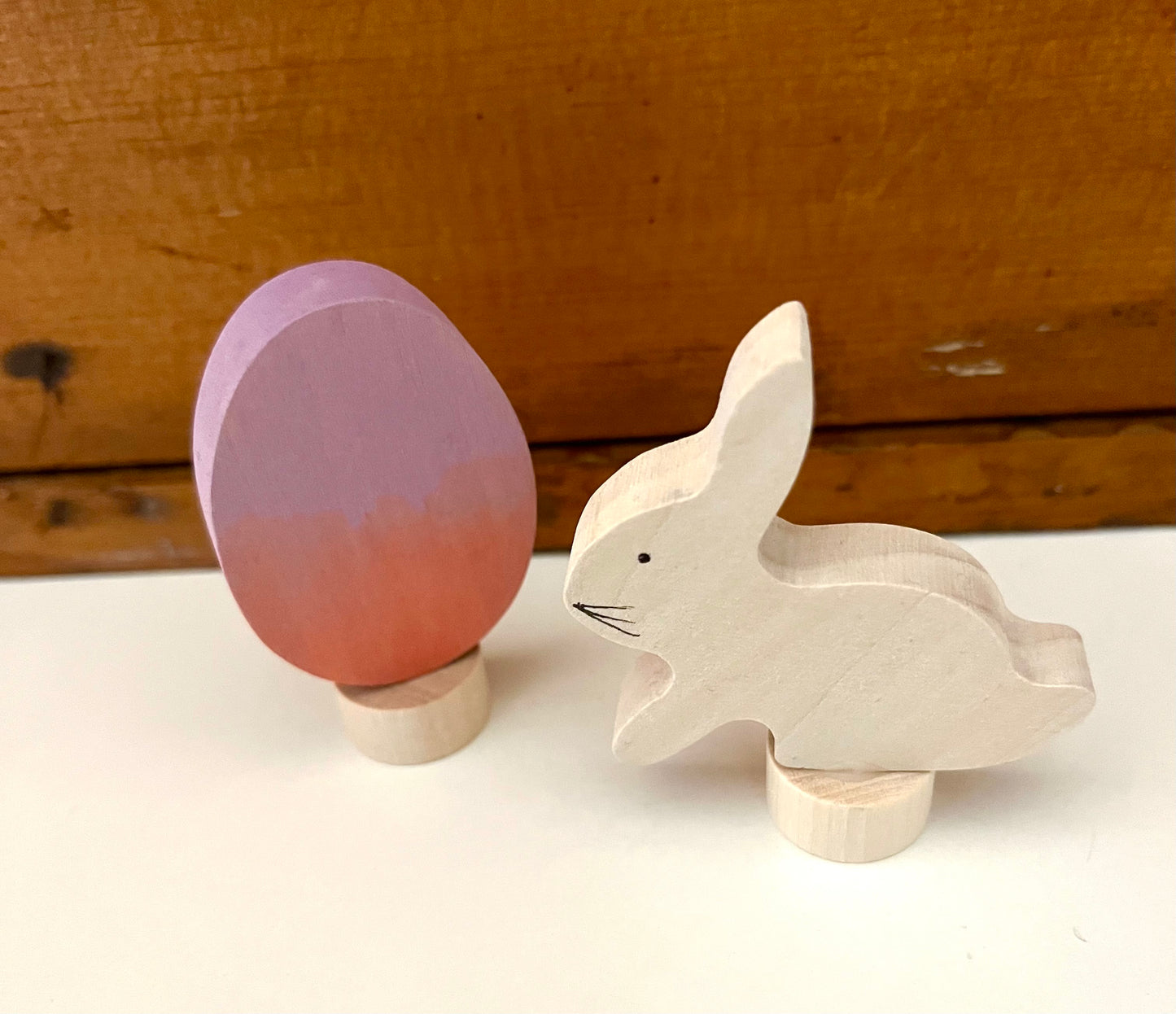 Wooden Deco by Grimm’s - EASTER BUNNY and EGG Set, both pieces!
