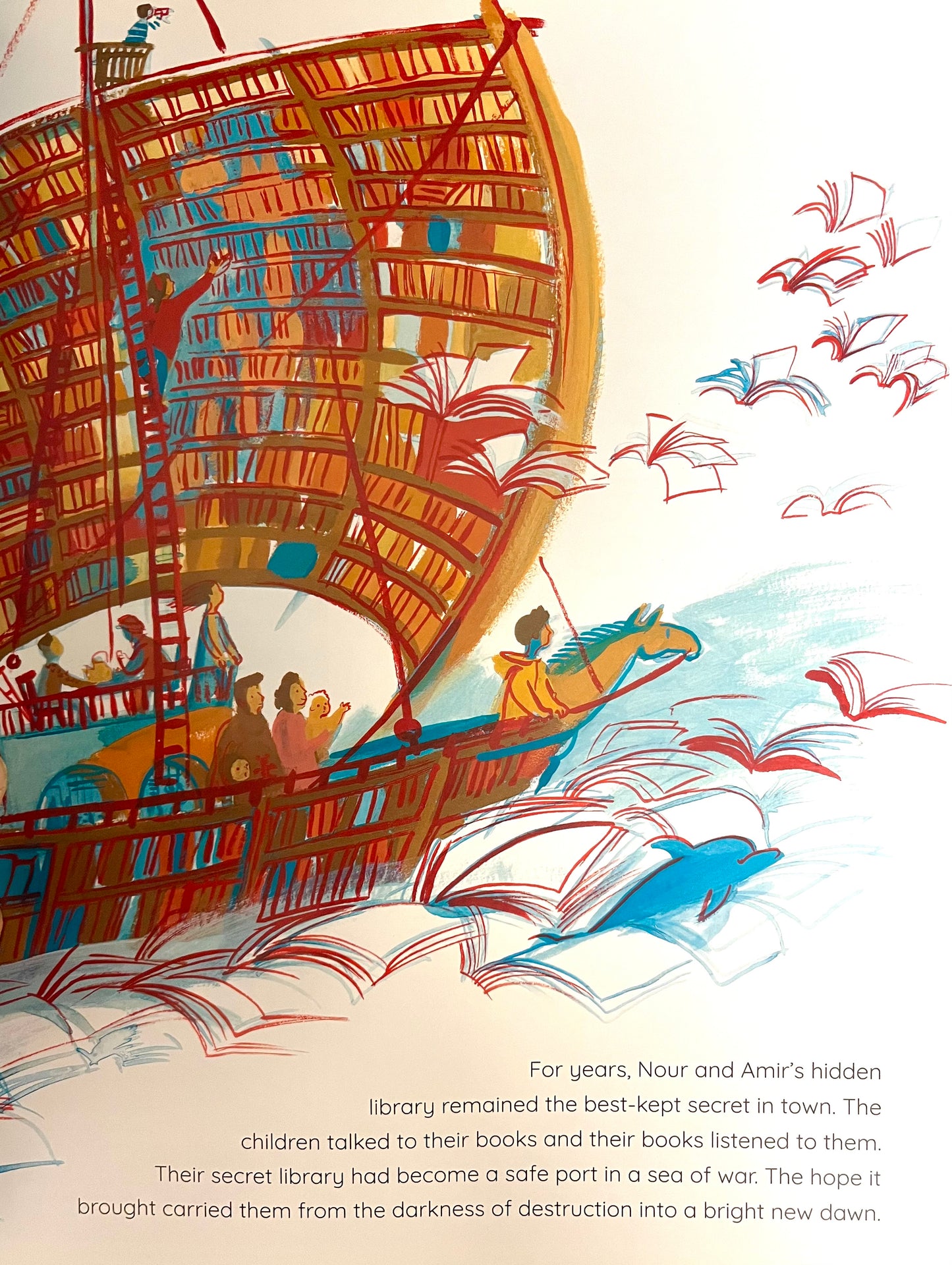 Educational Picture Book - NOUR'S SECRET LIBRARY... A Memoir of Hope in Wartime