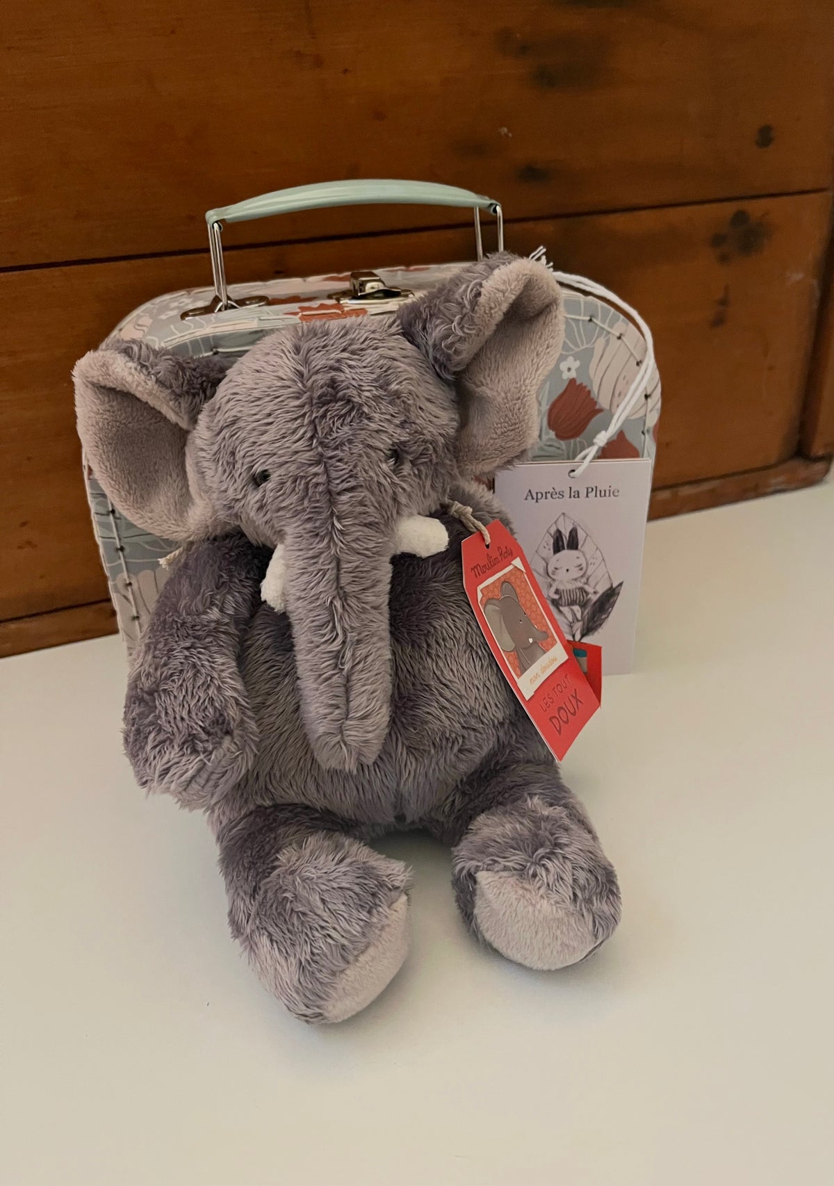 Soft Stuffed Animal Set - ELEPHANT in a SUITCASE!
