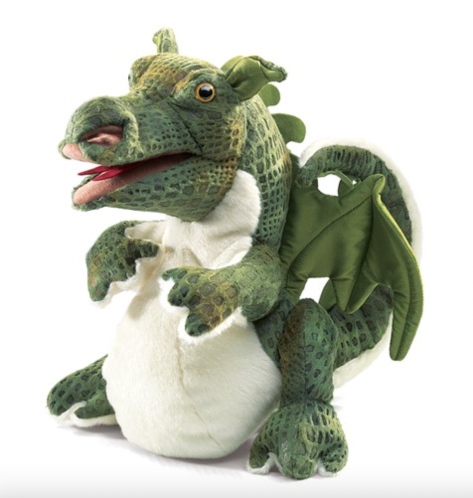 Marionnette douce - Marionnette à main mythique BABY DRAGON, grande