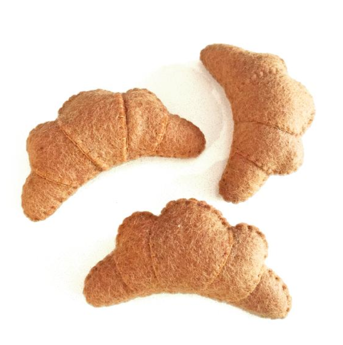 Kitchen Play Food - CROISSANTS feutrés en laine, 3 pièces !