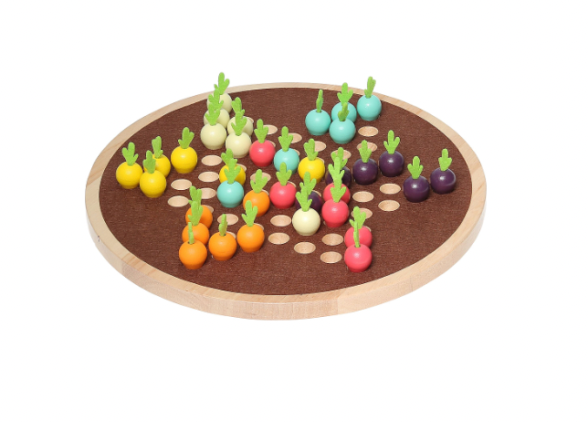 Wooden Family Game - VEGGIE CHINESE CHECKERS!