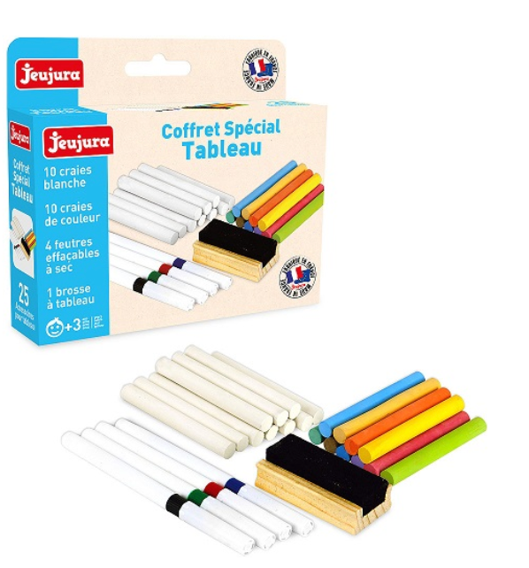 BLACKBOARD SET, Chalk and Eraser, 25 pieces!