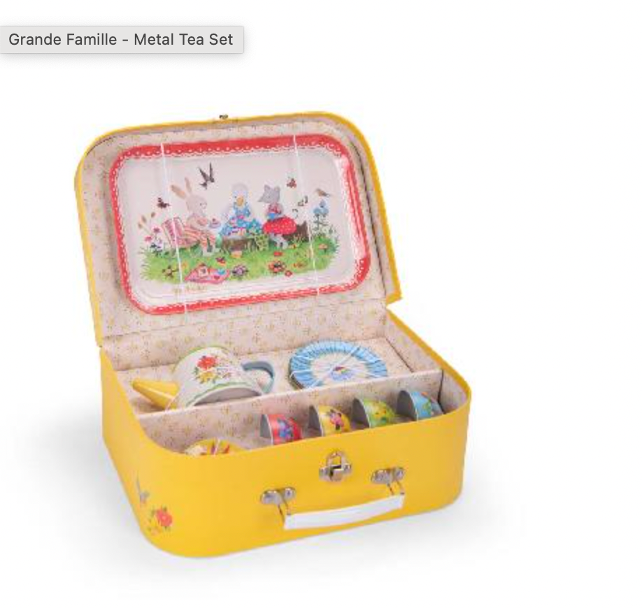 Keeping House Play - SPRINGTIME TEA SET, Service for 4 in a case!