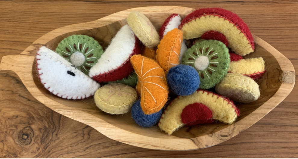 Kitchen Play Food - Wool Felted FRUIT SALAD, 18 pieces!