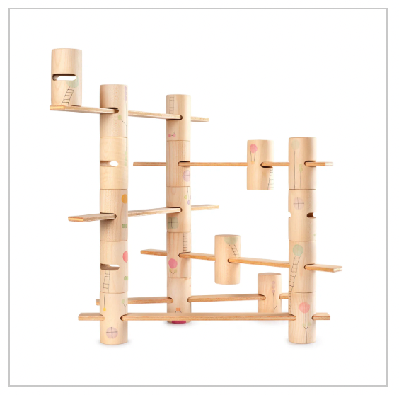 Wooden Building Blocks by Grapat - WOODS WOODLAND Set, 27 interconnecting pieces!
