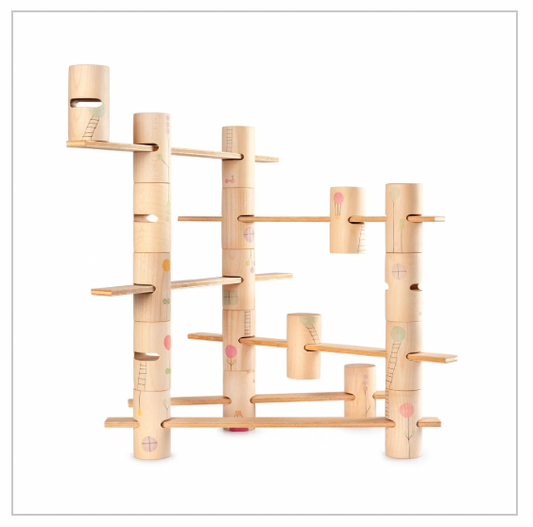 Wooden Building Blocks by Grapat - WOODS WOODLAND Set, 27 interconnecting pieces!