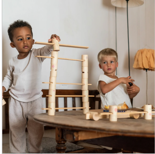 Wooden Building Blocks by Grapat - WOODS WOODLAND Set, 27 interconnecting pieces!