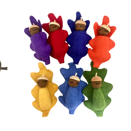 Waldorf Soft Felted Toy - ACORN BABY DOLLS in Rainbow Colours!