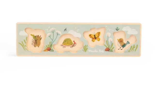 Puzzle, Baby - Wooden TROIS PETITS LAPINS, 4 peg-pieces