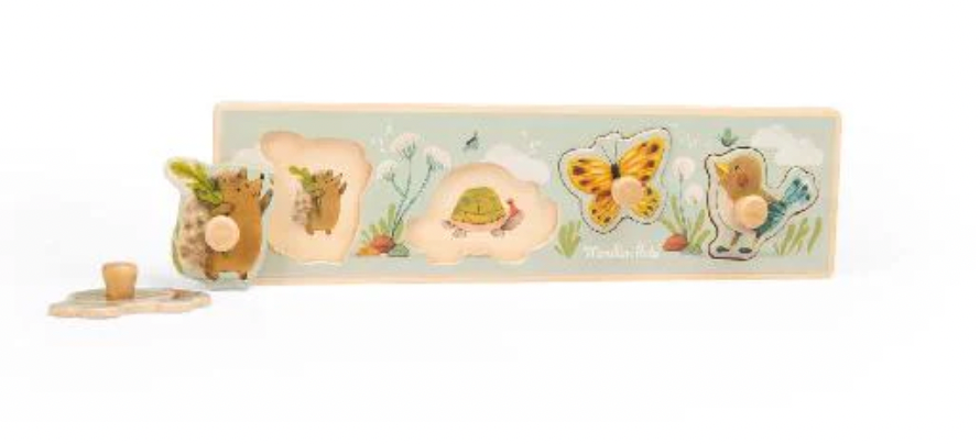 Puzzle, Baby - Wooden TROIS PETITS LAPINS, 4 peg-pieces