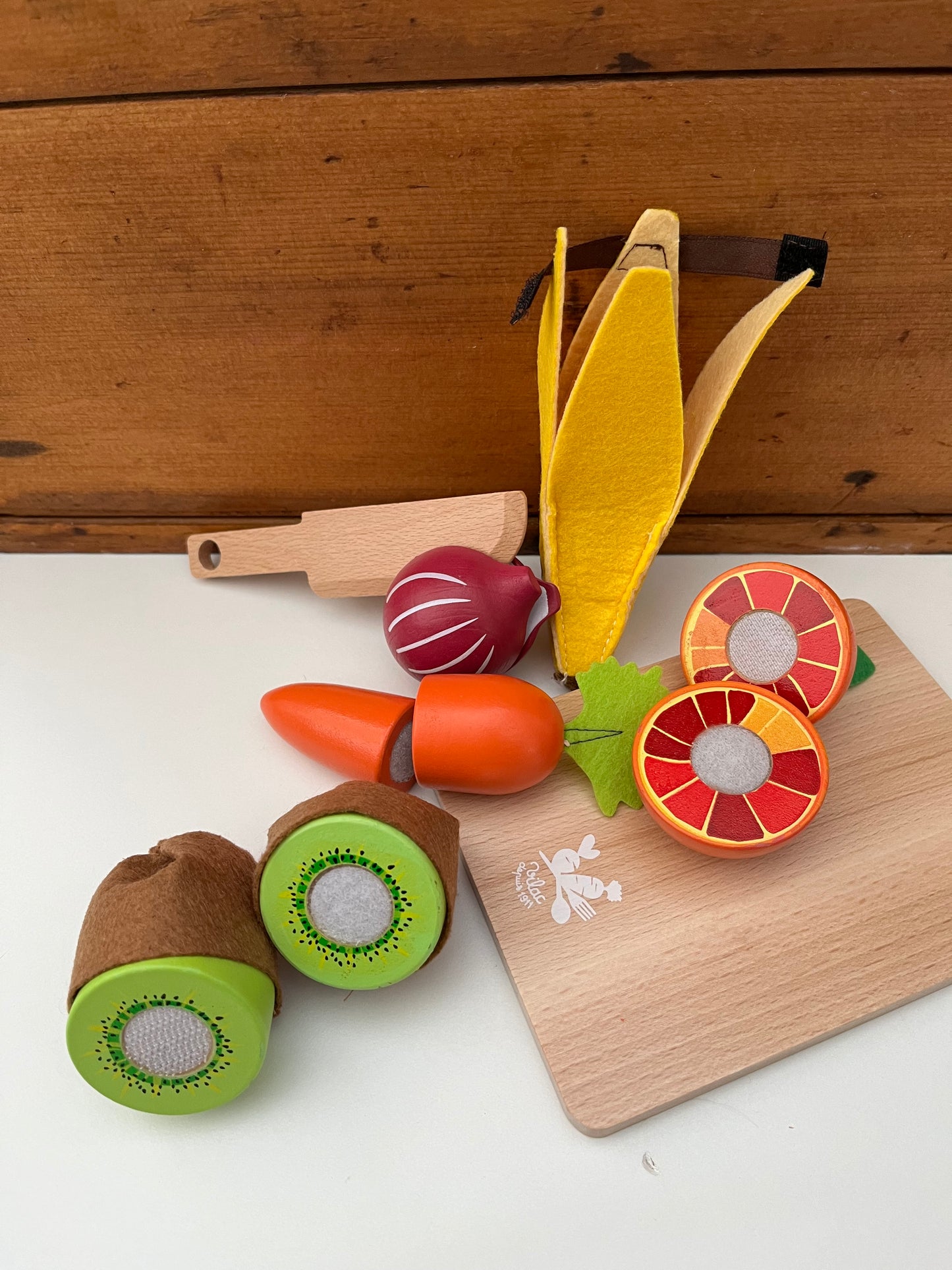Kitchen Play Food - Wooden CUTTING FRUITS AND VEGETABLES, 15 pieces!