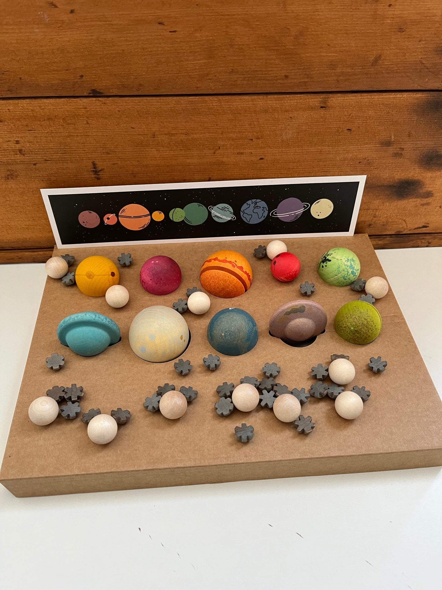 Wooden Toy by Grapat - DEAR UNIVERSE, 10 Big PLANETS and 35 Little STARS!
