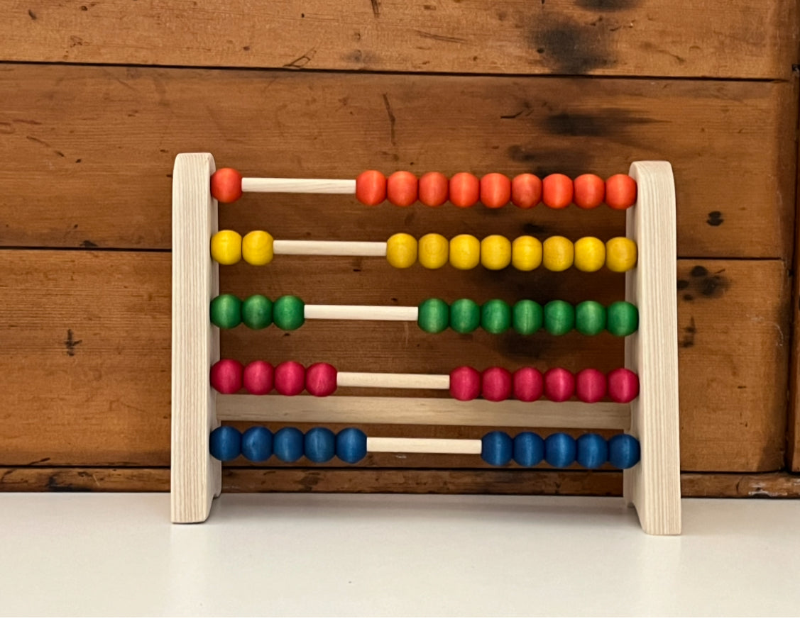 Educational Wooden Set - ABACUS for COUNTING, with 50 beads!