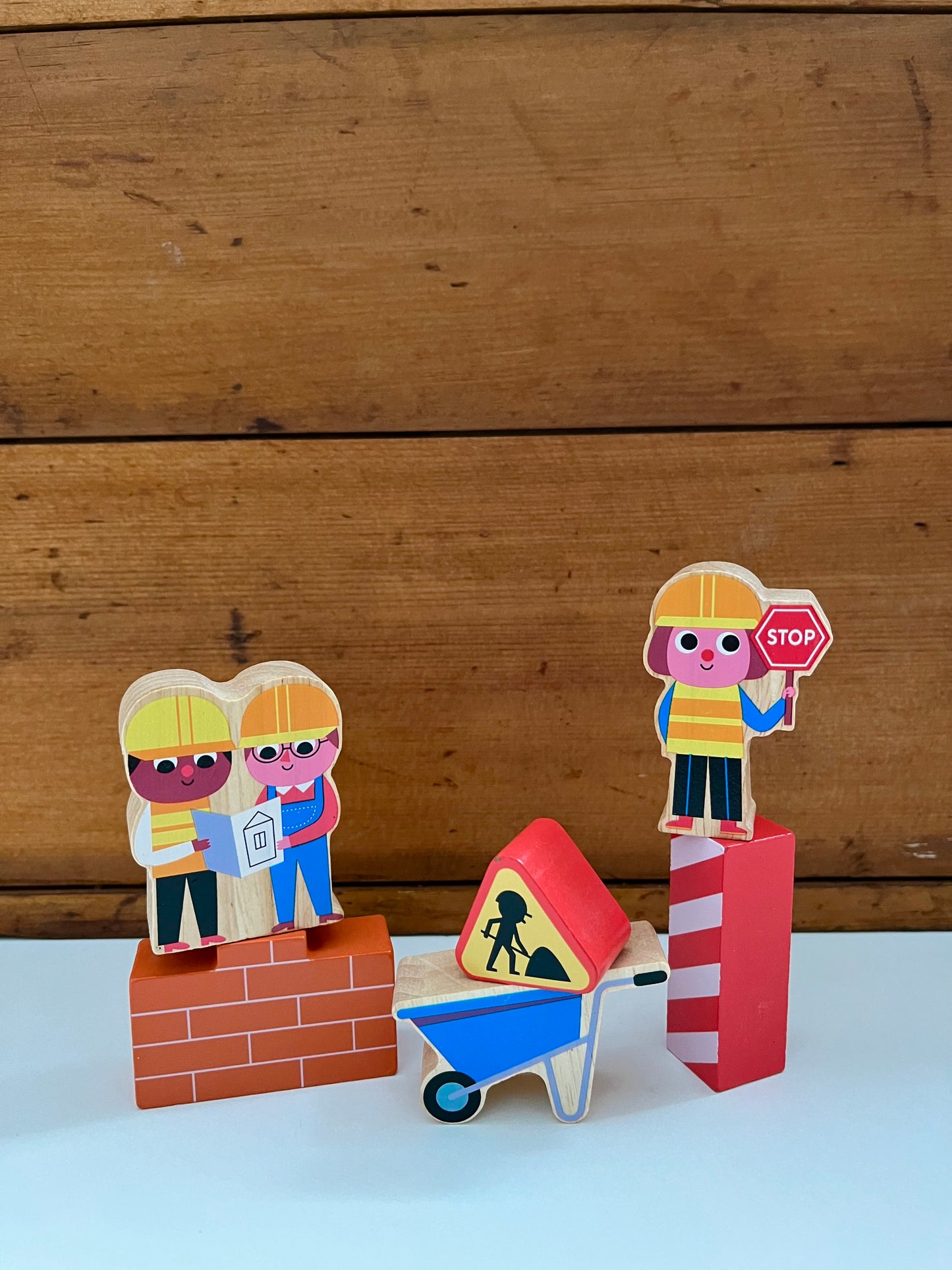 Jeu de jouets en bois - ÉQUILIBRAGE DES TRAVAUX DE CONSTRUCTION, 27 pièces !