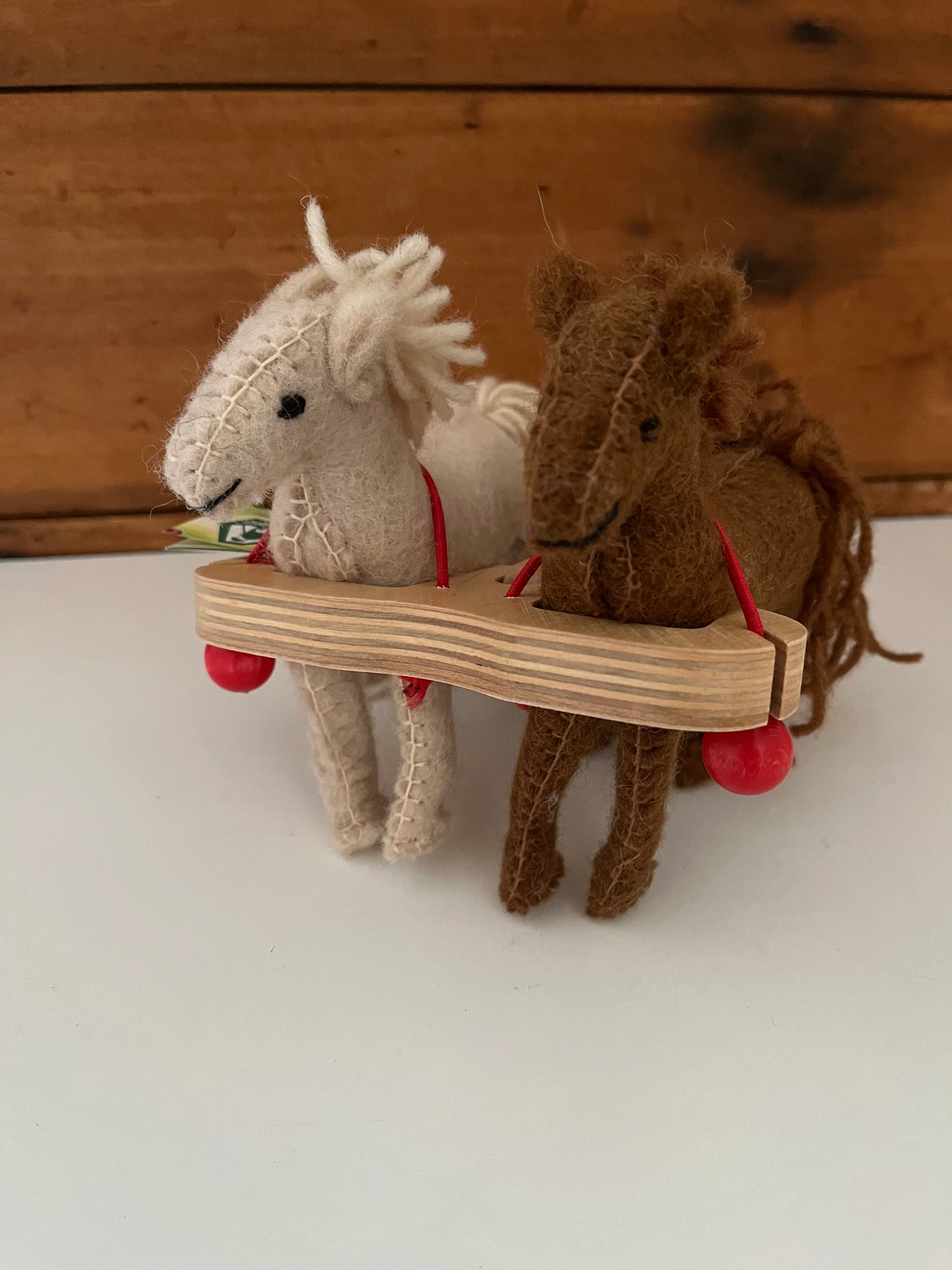 Wooden Dollhouse Play - HORSE TRAILER HARNESS, can fit 2 Animals!