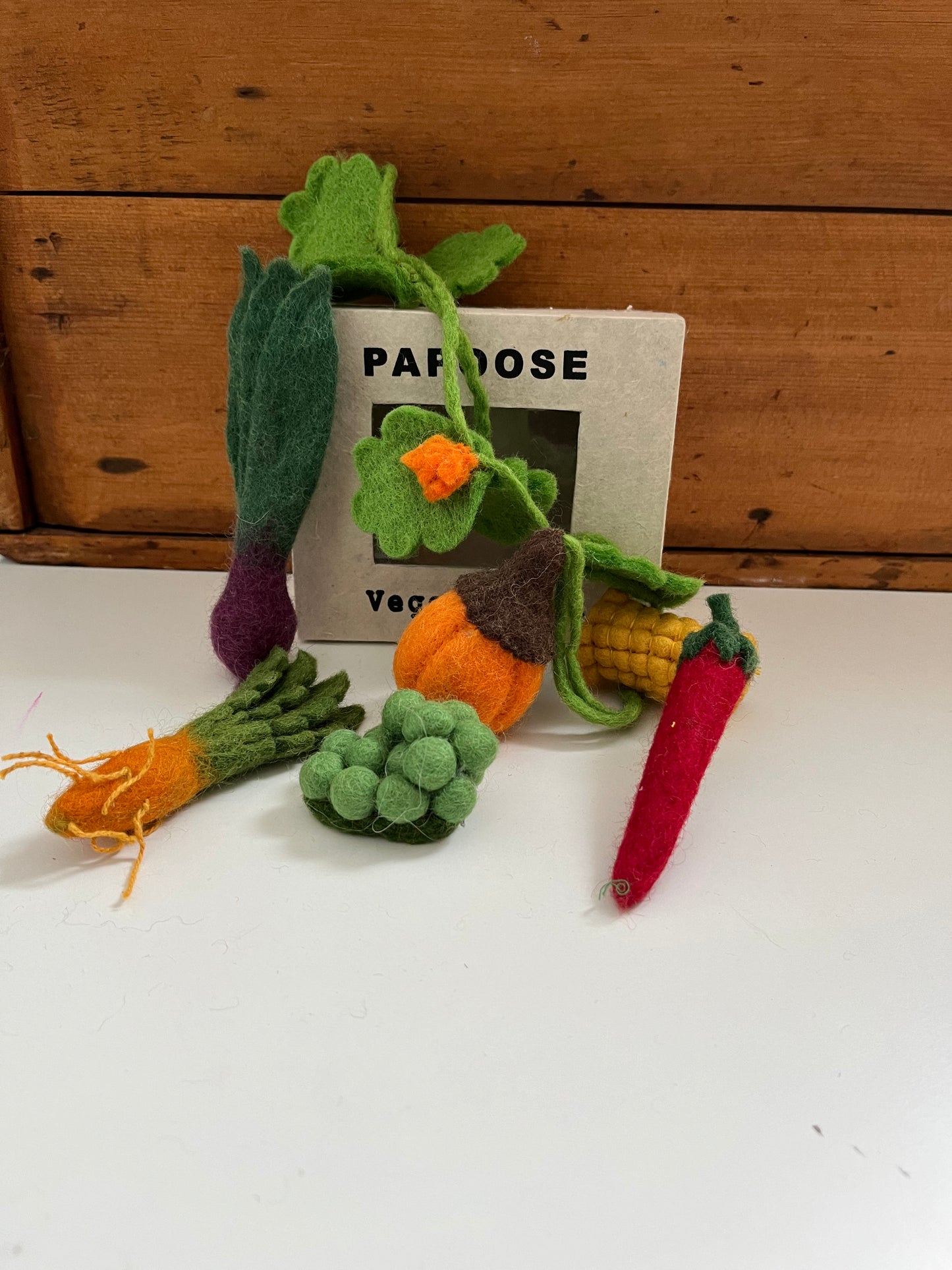 Kitchen Play Food - ENSEMBLE DE LÉGUMES en laine, 5 légumes !