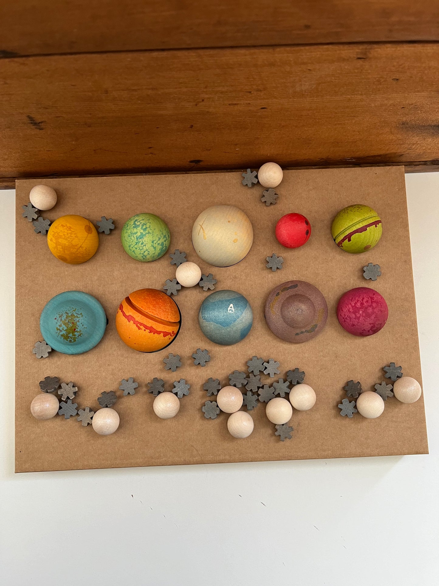 Wooden Toy by Grapat - DEAR UNIVERSE, 10 Big PLANETS and 35 Little STARS!