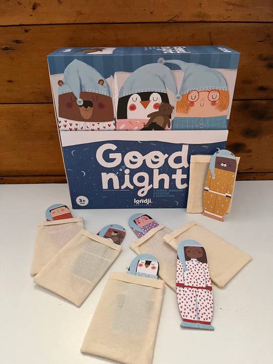 Family Game Set - GOOD NIGHT 😴, 3 Memory games-in-one, with Sleeping Bags!