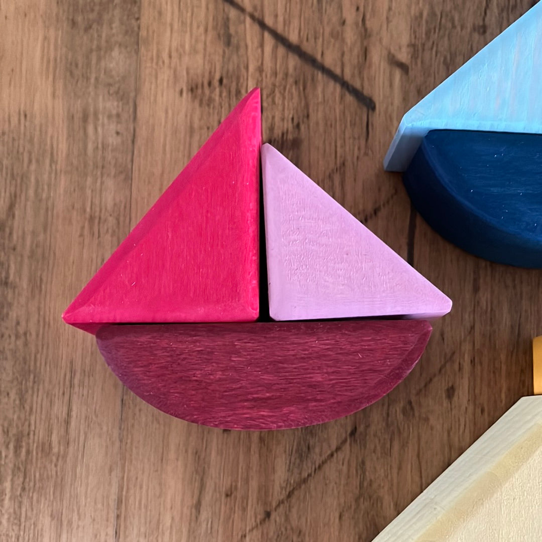 Wooden Toy, Baby - Grimm's ROLLING BOATS, 4 Boats - 12 pieces!