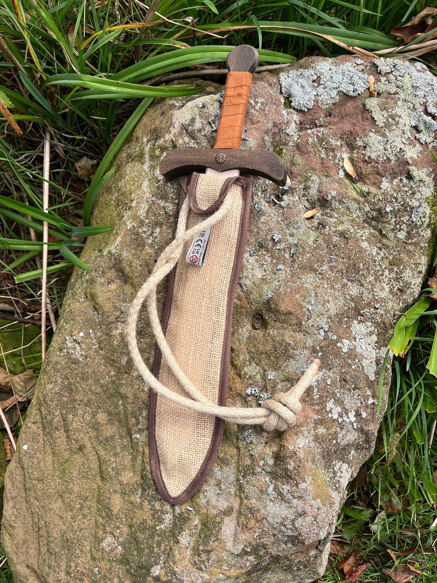 Royal Wooden SWORD AND JUTE POUCH