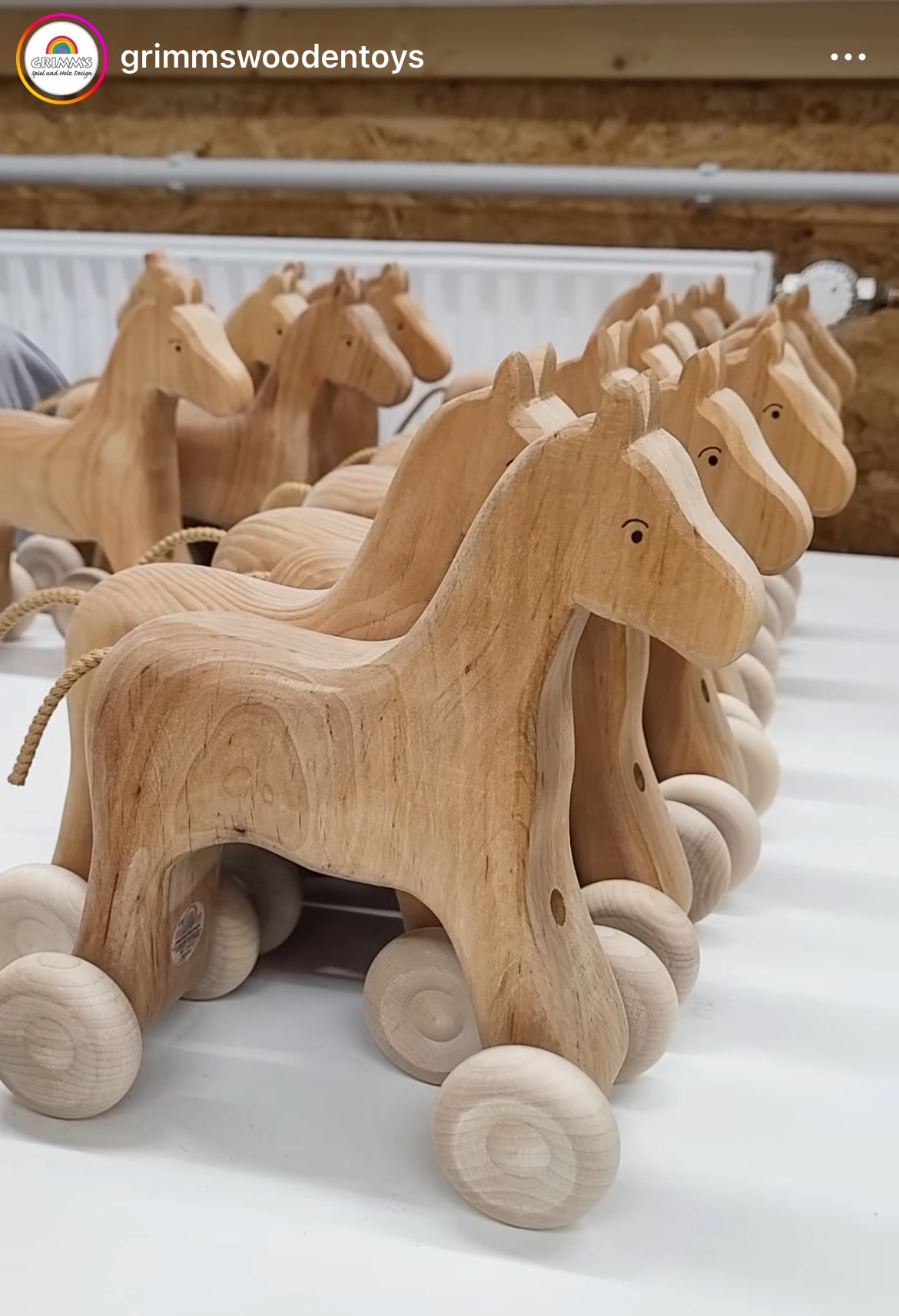 Wooden Toy, Baby - ROLL-a-LONG HORSE