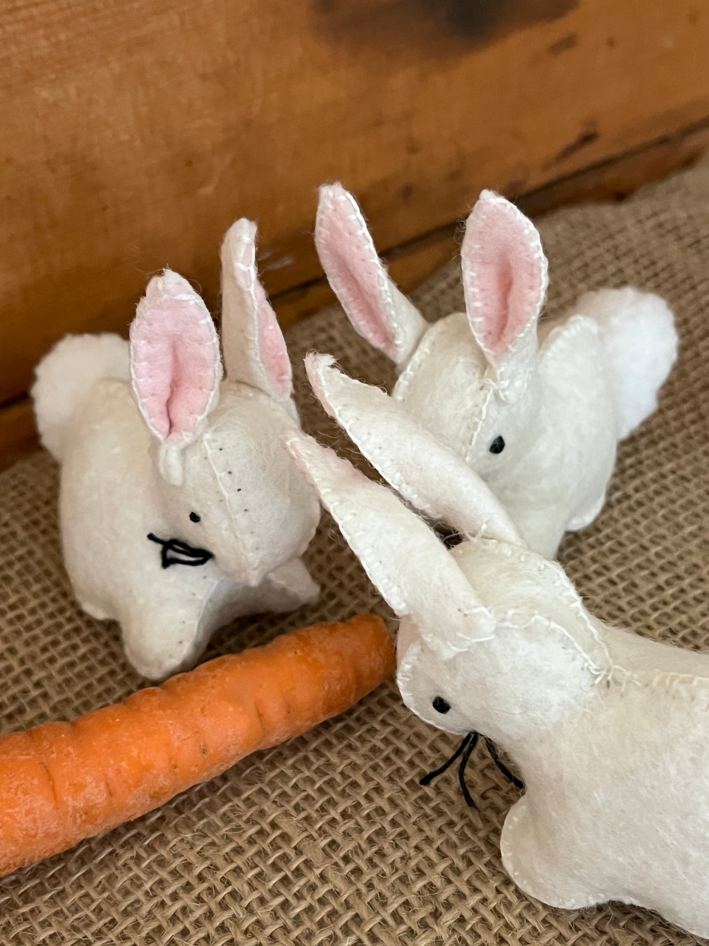 Dollhouse Soft Toy - FELT WHITE RABBIT