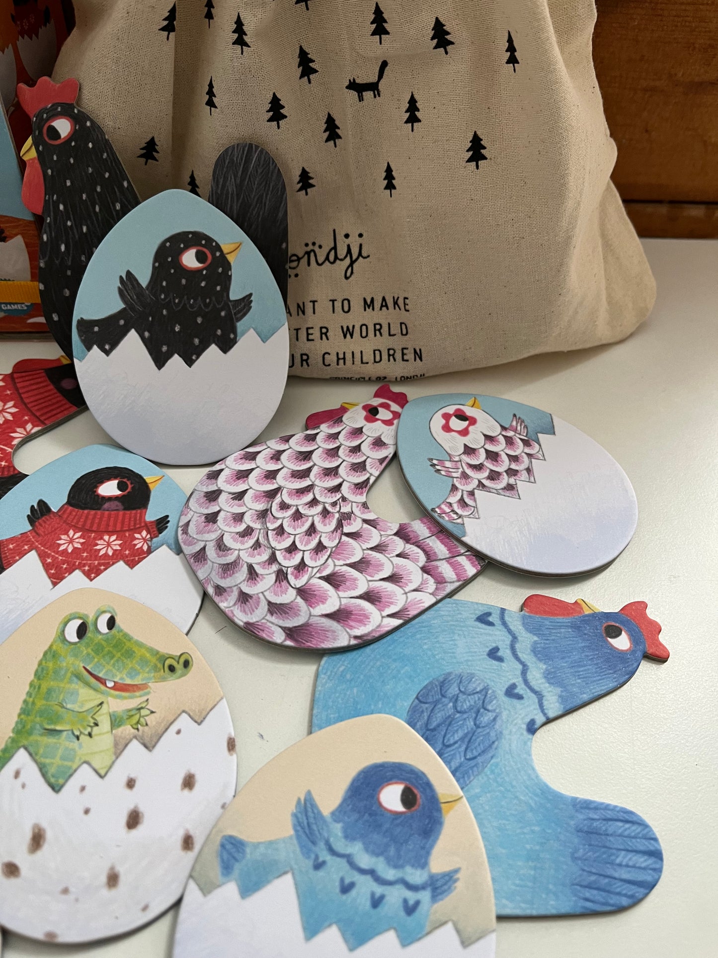 Family Memory Game - CHICKS & CHICKENS, age 3 years, 15 pairs!
