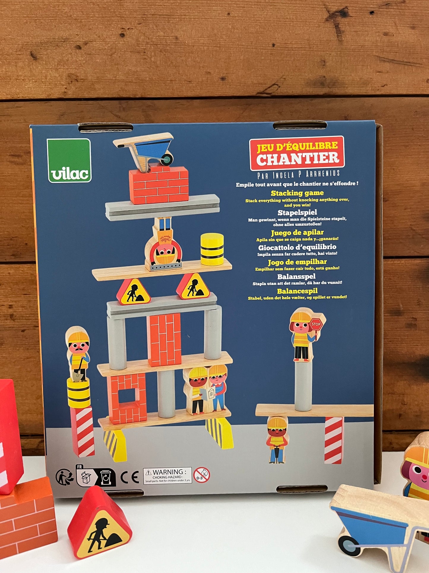 Jeu de jouets en bois - ÉQUILIBRAGE DES TRAVAUX DE CONSTRUCTION, 27 pièces !