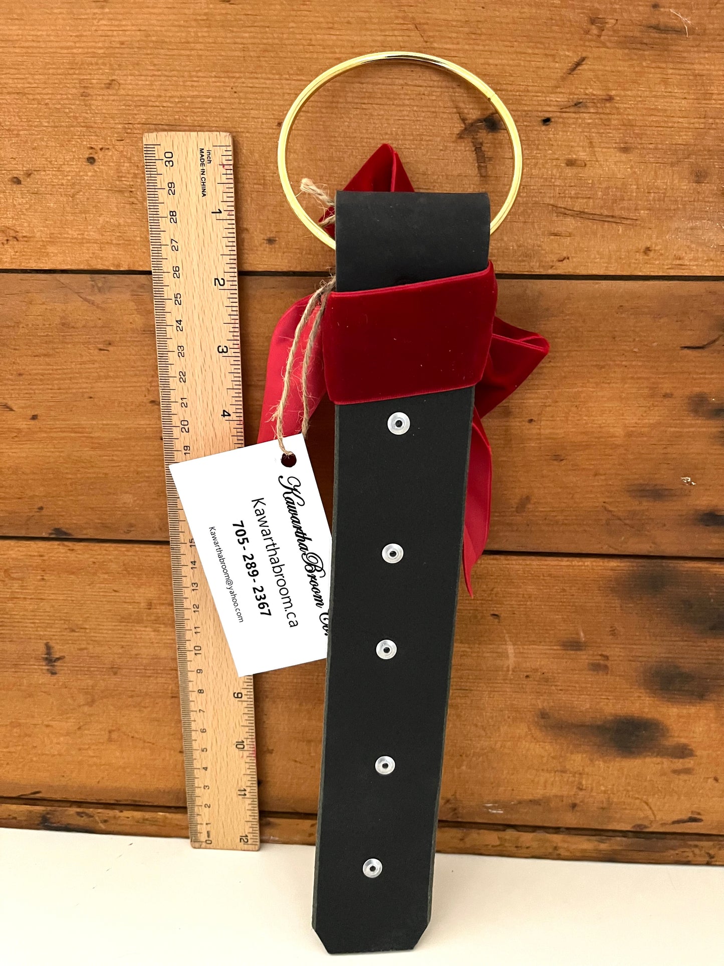 Christmas BELLS! - Decorative Leather Door Strap, 5 Bells!