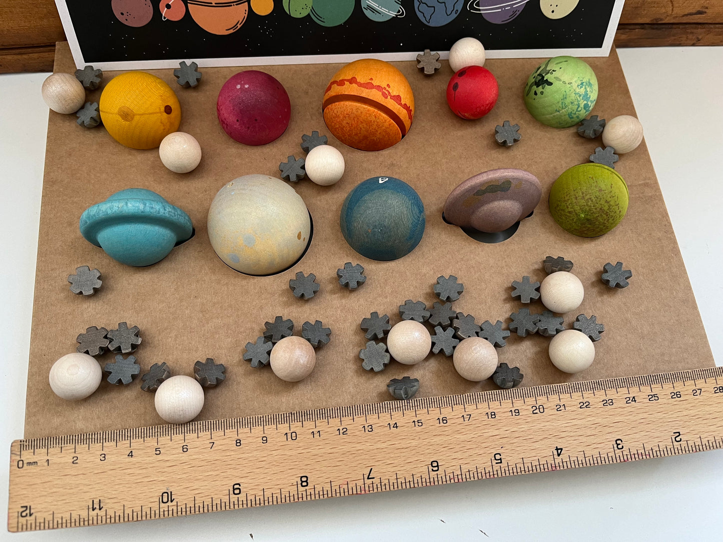 Wooden Toy - Grapat's DEAR UNIVERSE, 10 Big PLANETS and 35 Little STARS!