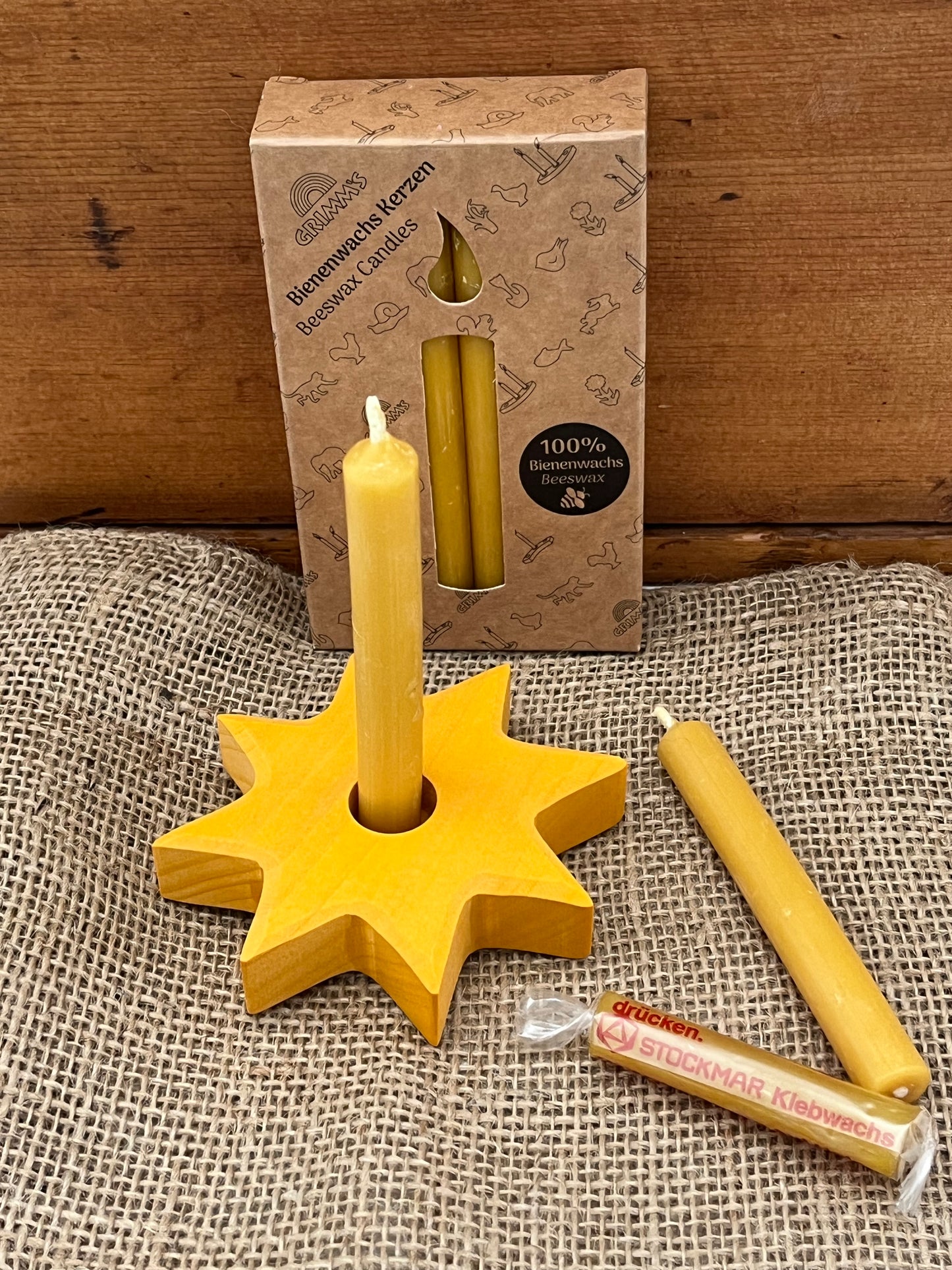 Beeswax Candles - Small 100%NATURAL BEESWAX, Box of 12 and Sticky Wax!